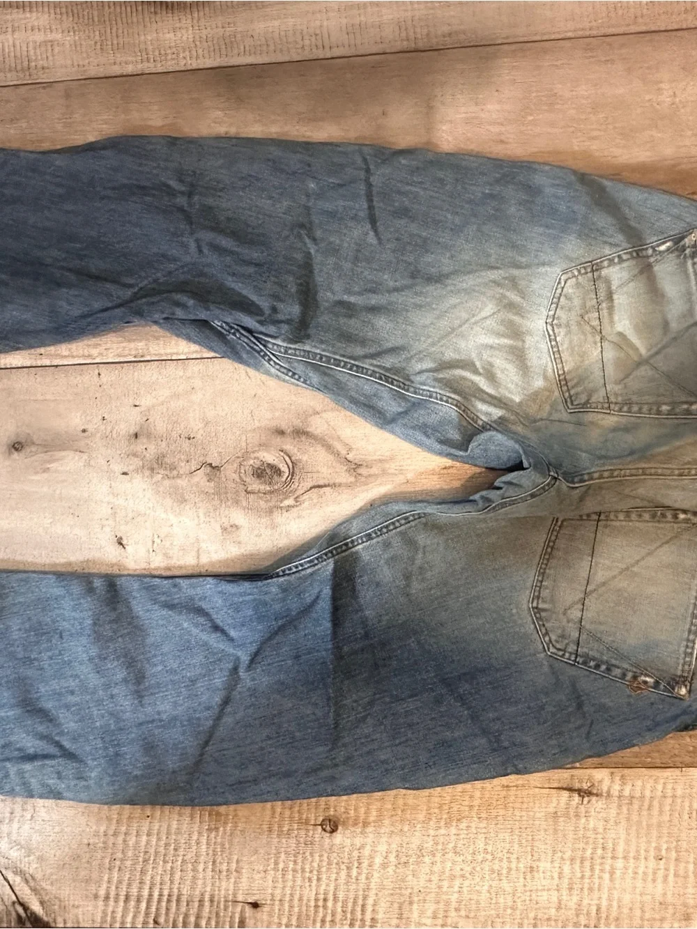 Early 2000s Volcom Men’s Wide Leg Jeans in Faded Blue Wash Ergo 2